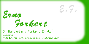 erno forkert business card